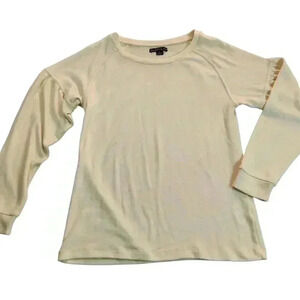 Elliott & Vine Sweater Size XL Soft Yellow Cream Puff Top Longsleeve *See Descri